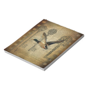 Bloc-note squelette rustique clés western country mallard du