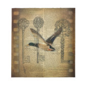 Bloc-note squelette rustique clés western country mallard du (Devant)