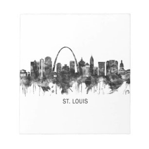 Bloc-note St. Louis Missouri Skyline BW