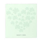 Bloc-note St patrick's day 3 feuilles trèfle Coeur Vert past (Devant)