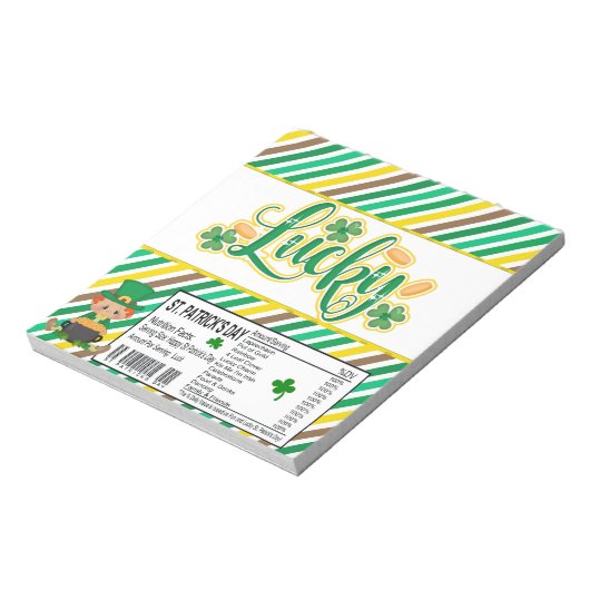 Bloc-note St. Patricks Day Candy Bar Wrapper Party Faveurs (Tourné)