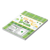 Bloc-note St. Patricks Day Candy Bar Wrapper Party Faveurs (Tourné)
