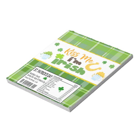 Bloc-note St. Patricks Day Candy Bar Wrapper Party Faveurs (Tourné)