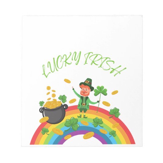 Bloc-note St. Patricks Day -Funny Lucky Irish Leprechaun (Devant)