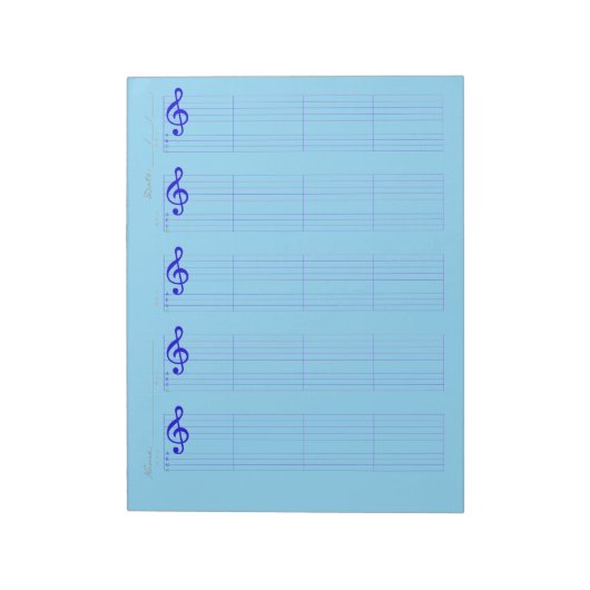Bloc-note Staff & Ukulele Tab Paper – Printable Template (Tourné)