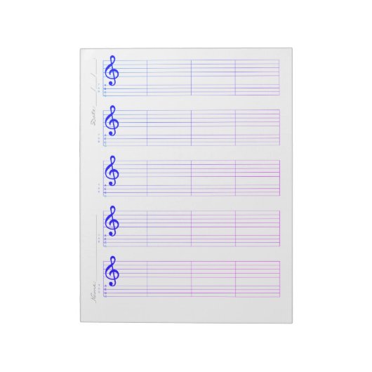 Bloc-note Staff & Ukulele Tab Paper – Printable Template (Tourné)