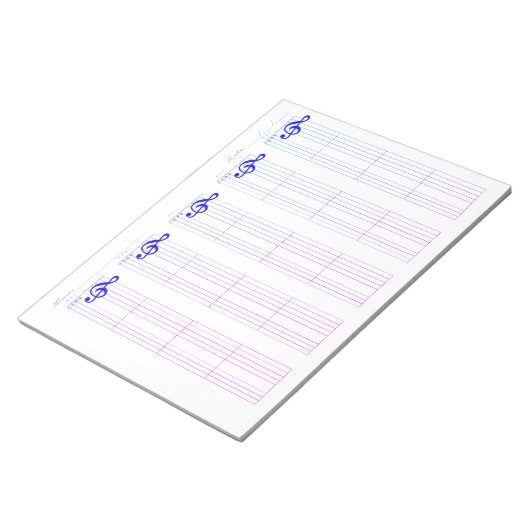 Bloc-note Staff & Ukulele Tab Paper – Printable Template (Incliné)