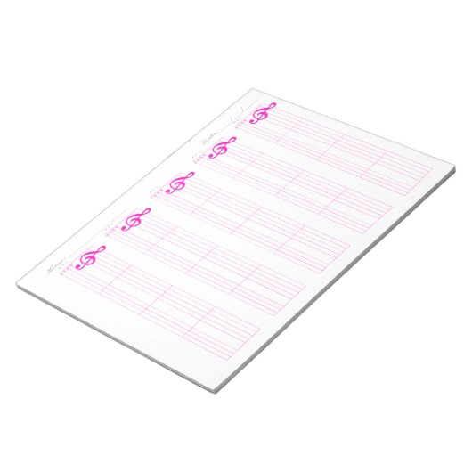 Bloc-note Staff & Ukulele Tab Paper – Printable Template (Incliné)