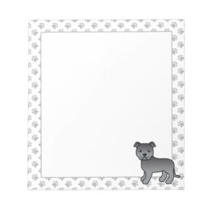 Bloc-note Staffie anglais bleu Chien de dessin animé mignon
