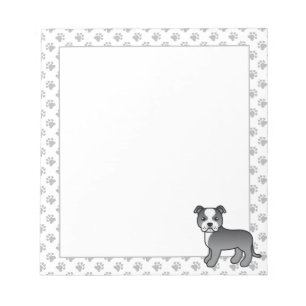 Bloc-note Staffie anglais bleu et blanc Chien de dessin anim