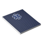 Bloc-note Star of Life Paramedic on Navy Blue Carbon Fiber (Incliné)