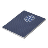 Bloc-note Star of Life Paramedic on Navy Blue Carbon Fiber (Tourné)