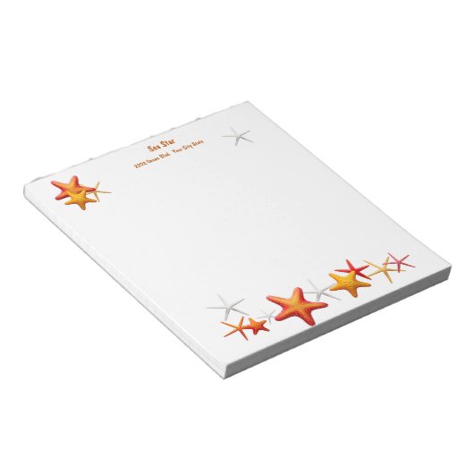 Bloc-note Starfish Simple Moderne Personnalisé (Incliné)