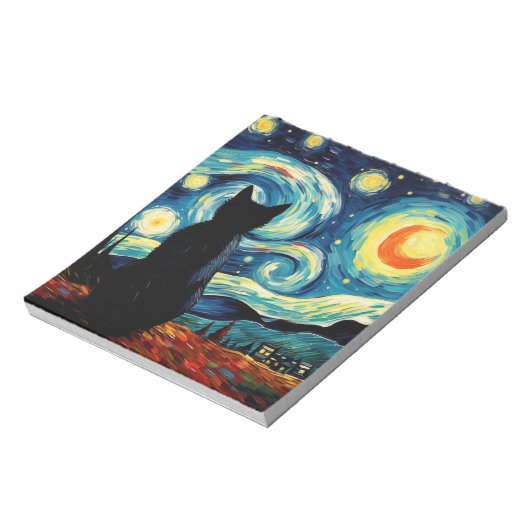 Bloc-note Starry Night Cat (Tourné)