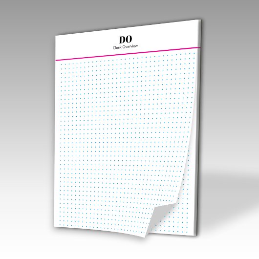 Bloc-note Stationery Monogram Initials Dot Grid Notepad