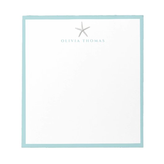 Bloc-note Stationery simple nautique Starfish personnalisé (Devant)