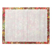 Bloc-note Stationery Vintage de canneberge Floral (Devant)