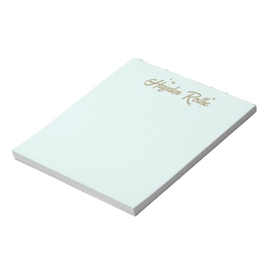 Bloc-note Stations Retro Cute Typographie Script Coller Bleu (Tourné)