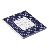 Bloc-note Statistiques de bébé motif ancre marine Navy (Incliné)