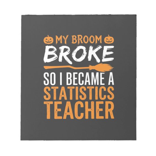 Bloc-note Statistiques drôles d'Halloween Professeur Broom D (Devant)