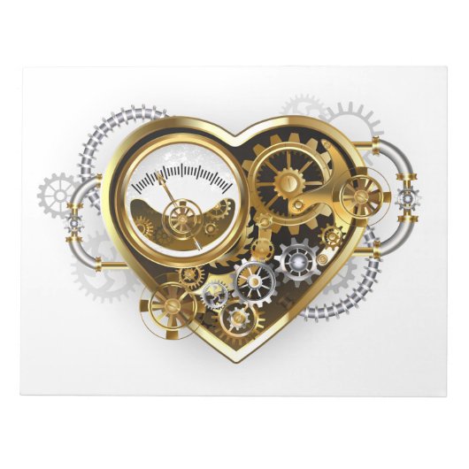 Bloc-note Steampunk Heart with a Manometer (Devant)