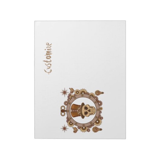 Bloc-note Steampunk Thème Top Hat Skull Thunder_Cove (Tourné)