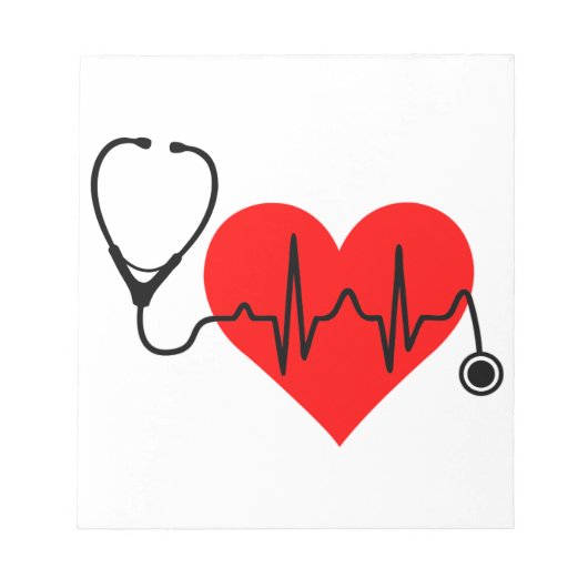 Bloc-note Stéthoscope Battement de coeur Coeur (Devant)