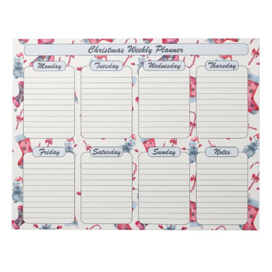 Bloc-note Stockage et Sucres de canne de Noël Planificateur (Devant)