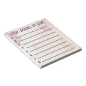 Bloc-note Stop Bad Habits Stop Doing it List (Incliné)