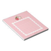 Bloc-note Strawbeary Pink Scallop Border Cute Bear Notepad (Incliné)