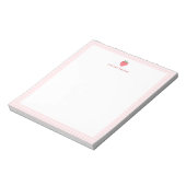 Bloc-note Strawberry Pink Gingham Border Personalized (Tourné)