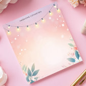 Bloc-note String Lights Floral Pastel Nom personnalisé