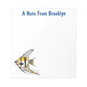 Bloc-note Striped angelfish cartoon
