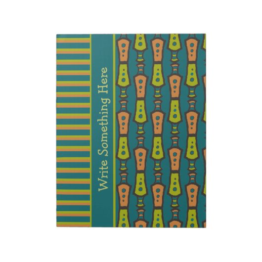 Bloc-note Stripes, Motif tribal, Turquoise : Bloc-notes, Jot (Tourné)