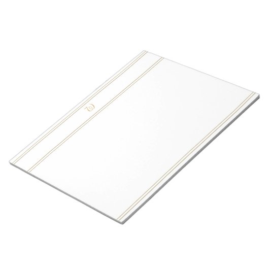 Bloc-note Stripes or simples et Modèle de monogramme (Incliné)