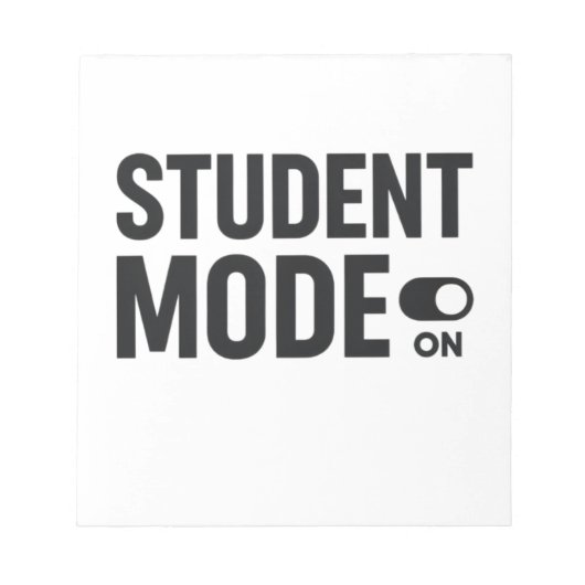Bloc-note Student Mode On – Funny Study Motivation (Devant)