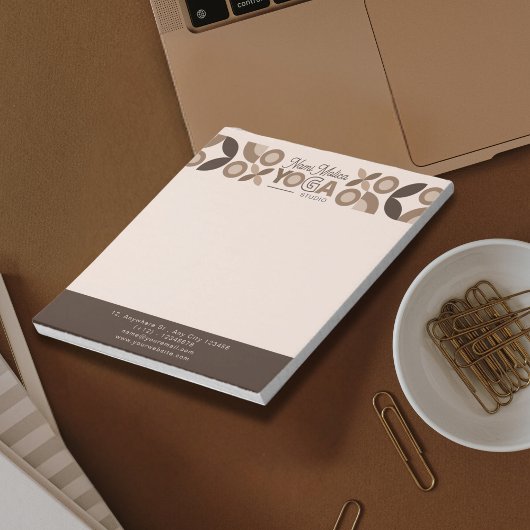Bloc-note Studio de Motif géométrique Brown Beige moderne Yo