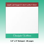Bloc-note Stuff I will forget name burgundy green