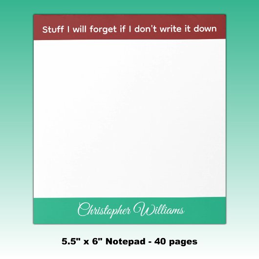 Bloc-note Stuff I will forget name burgundy green