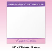 Bloc-note Stuff I will forget name pink purple