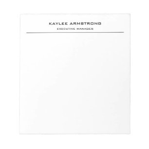 Bloc-note Style classique simple blanc professionnel