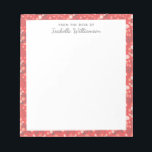 Bloc-note Style Coloré Moderne Motif Floral Orange Nom<br><div class="desc">Style coloré moderne motif floral moderne dans Bloc-notes orange</div>