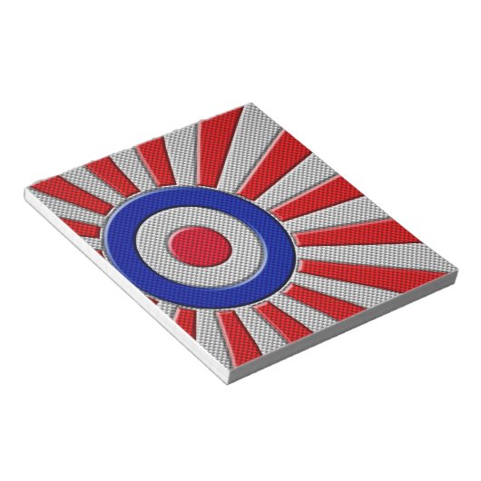 Bloc-note Style de fibre de carbone Mod Roundel Sunburst (Incliné)