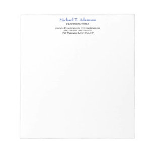 Bloc-note Style rétro Élégant Plaque blanche simple