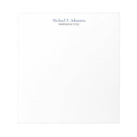Bloc-note Style rétro Élégant Plaque blanche simple (Devant)