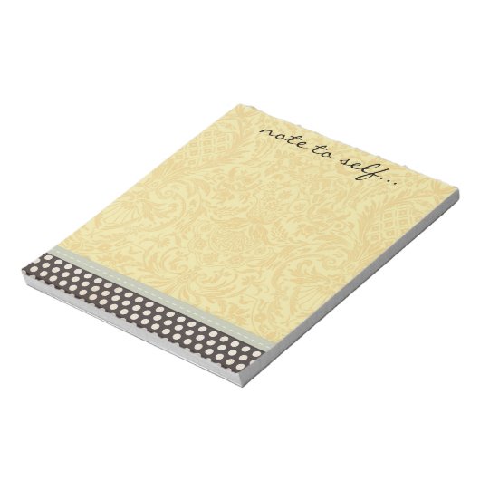 Bloc-note Style Scrapbook Polka Dot et Damask avec ruban (Tourné)