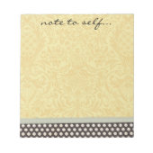 Bloc-note Style Scrapbook Polka Dot et Damask avec ruban (Devant)