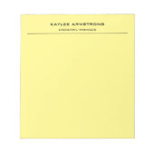 Bloc-note Stylé Simple Professionnel Jaune Clair (Devant)