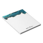 Bloc-note Style Turquoise Velvet Agate Géode Typographie Scr (Incliné)