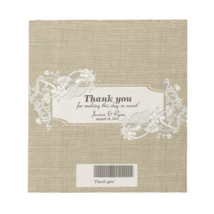Bloc-note Style vintage dentelle design Candy Bar Wrap